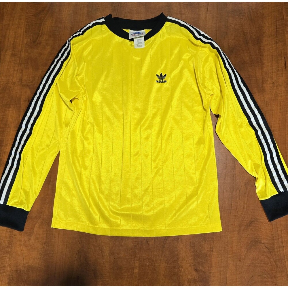 Adidas Vintage Mens 80s Trefoil Hit Long Sleeve Goalkeeper Jersey Made In USA M